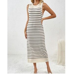 NWOT Walmart Sleevless Striped Midi Bodycon Dress XL